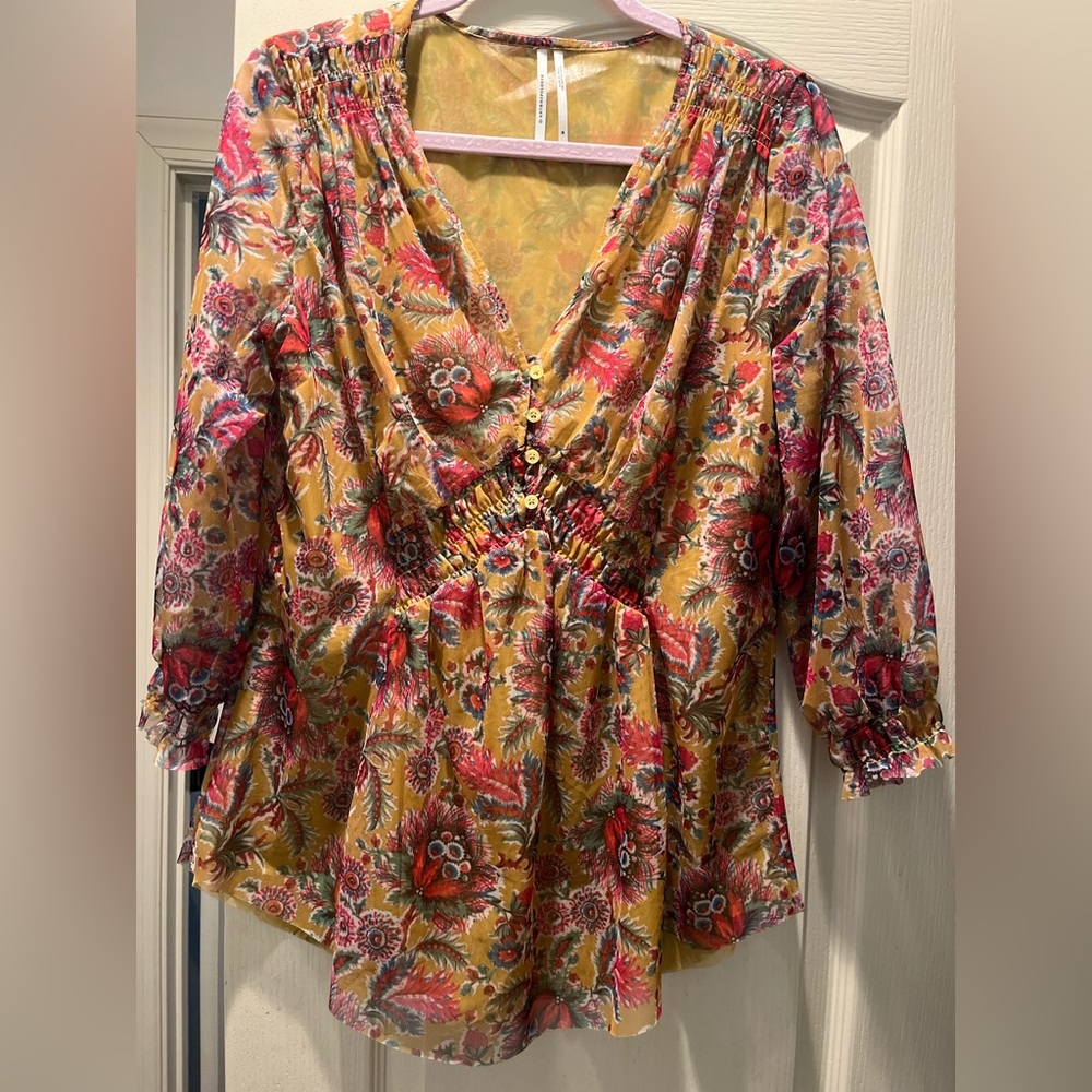 Anthropologie Floral Blouse NWOT